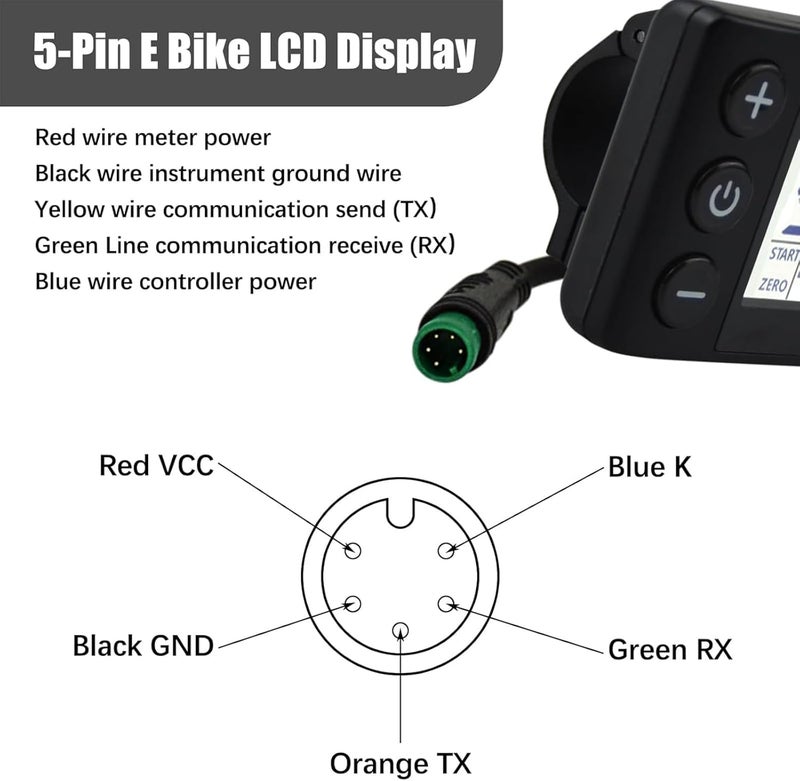 Flylin عداد عرض LCD للدراجة الكهربائية S866، 24V 36V 48V، لوحة تحكم عرض LCD للدراجة الكهربائية، عداد سرعة لاسلكي، عداد المسافات للدراجة الكهربائية وتعديل الدراجة الكهربائية - Image 3